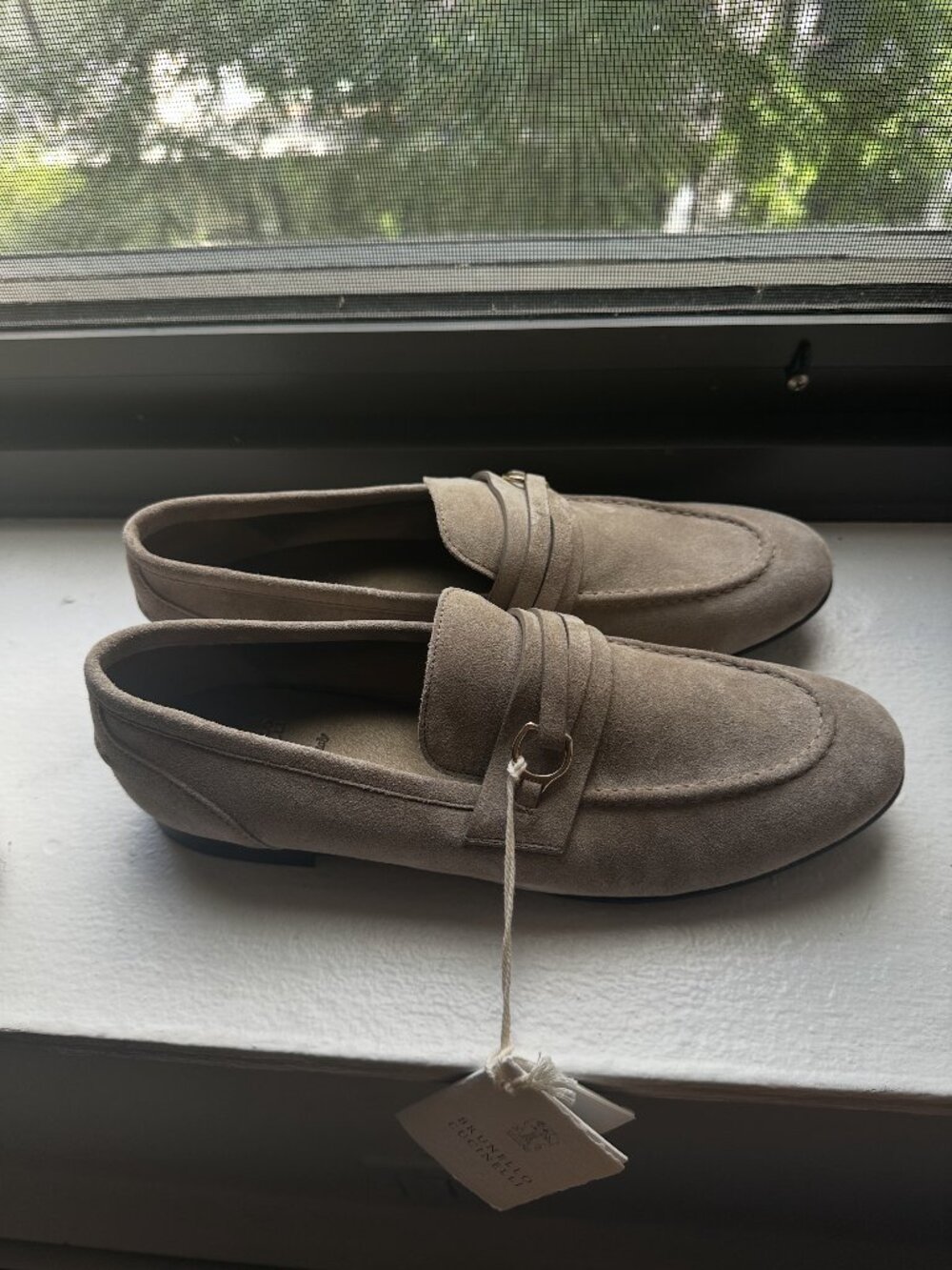 Brunello Cucinelli Horsebit-Detail Suede Womens Loafers